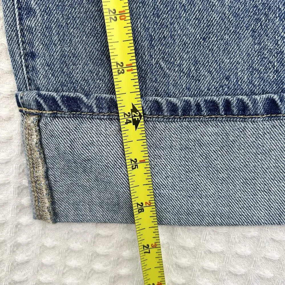 Old Navy Girls 10 High Rise Baggy Wide Leg Jeans NWT Cuffed Blue Denim